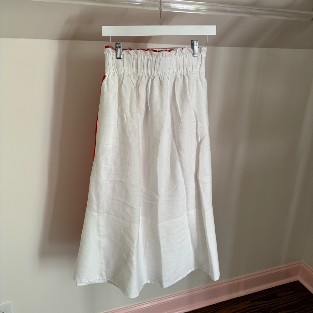 Banana Republic white linen midi skirt XXS NWT
